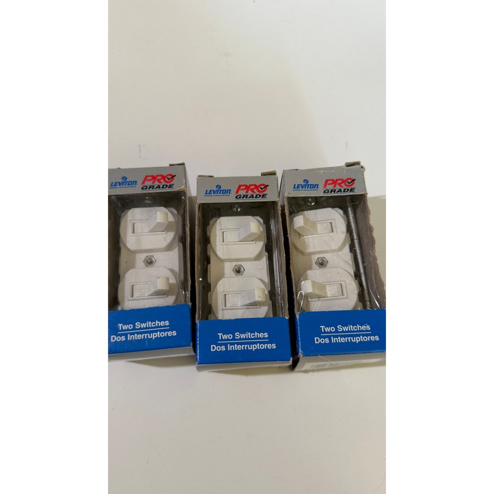 Lot of 3 Leviton 5224-WSP Pro Grade White Combination Two Single Pole Switches